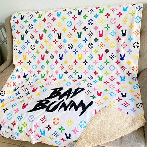 Bad B Throw Blanket-white
